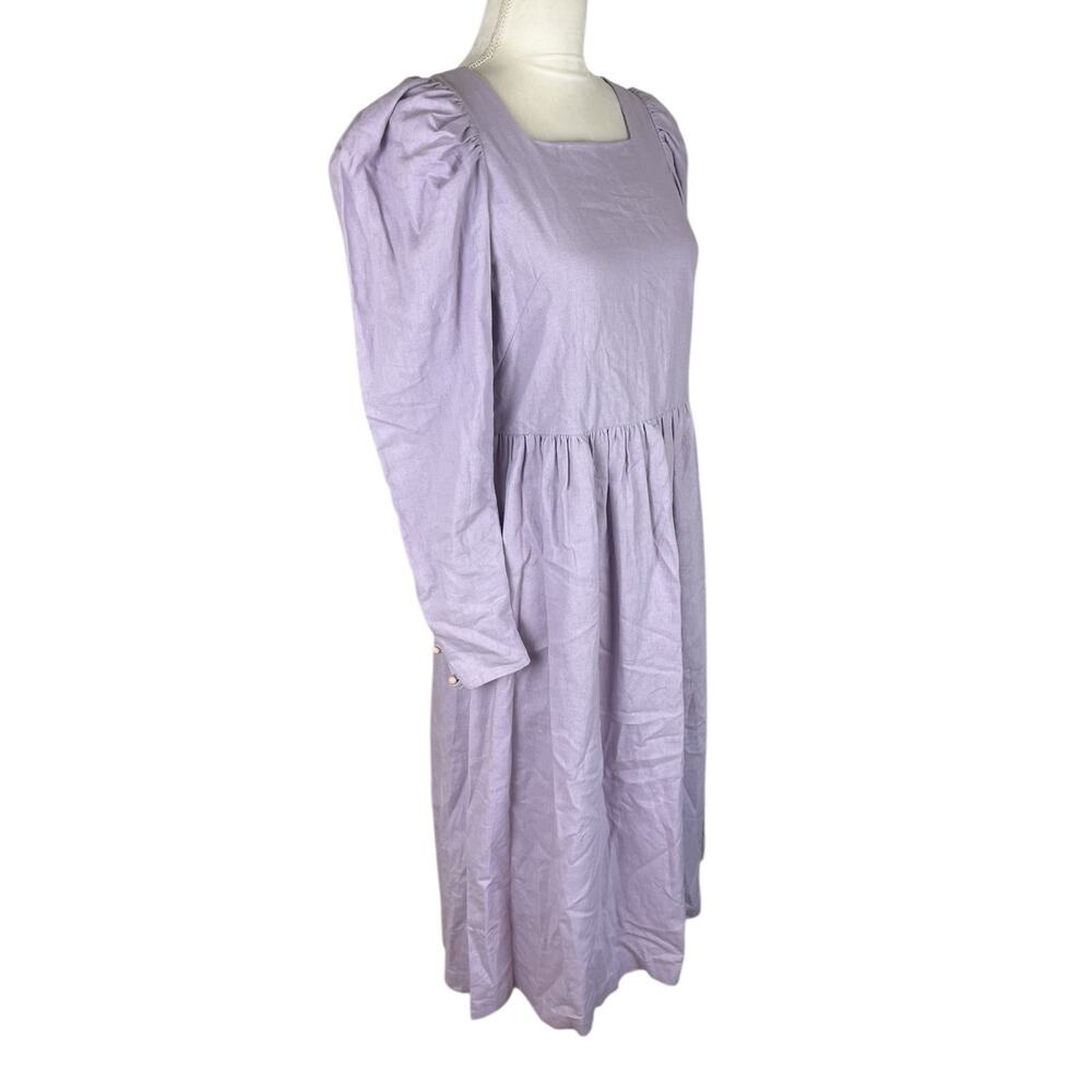 Lisa Says Gah Lilac Maddie Midi Dress Cottagecore Prairie Victorian Size Small - Picture 3 of 10